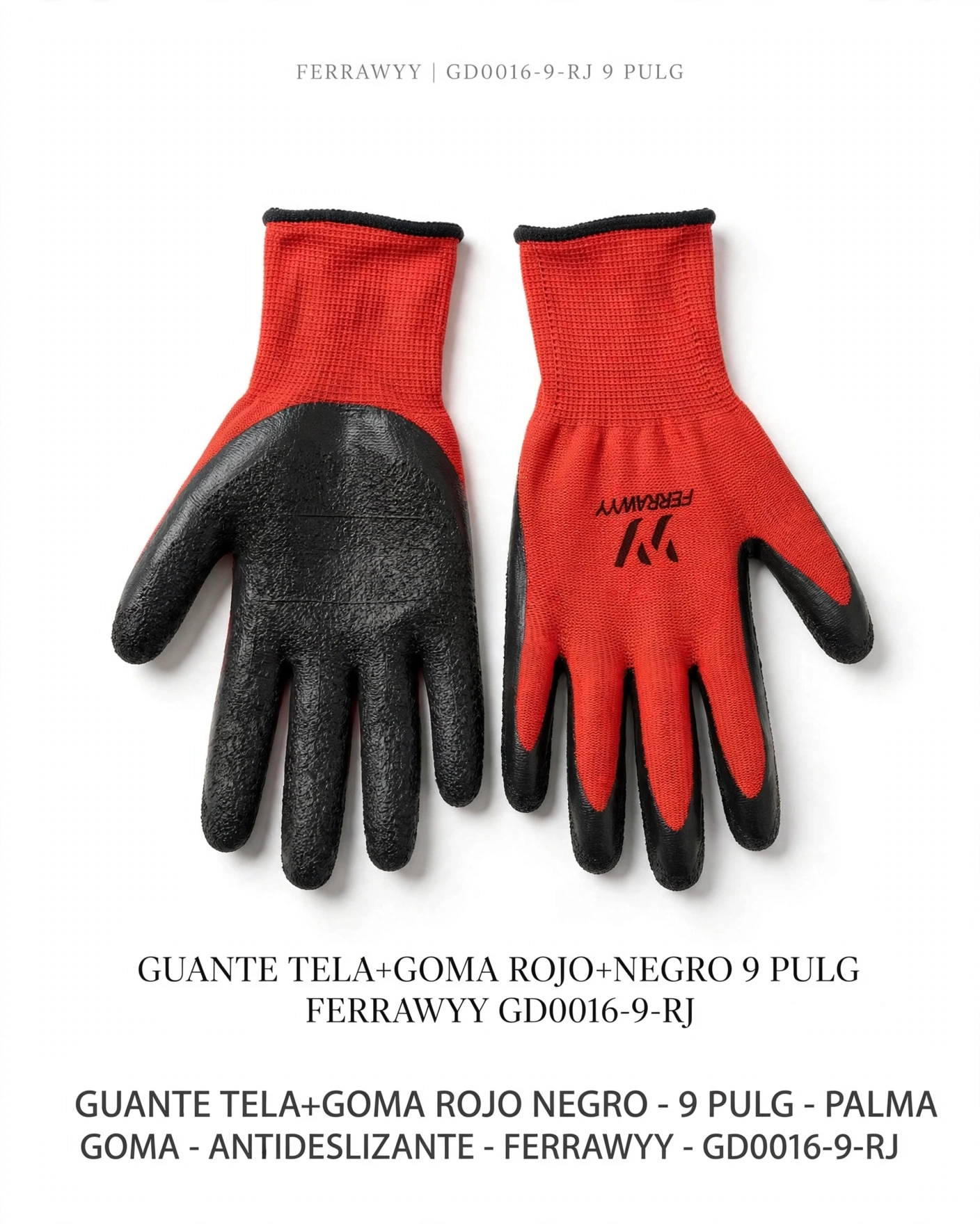 Guantes tela y goma 